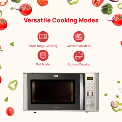 IFB 30 L Convection Microwave Oven (30SC4, Metallic Silver), STANDARD