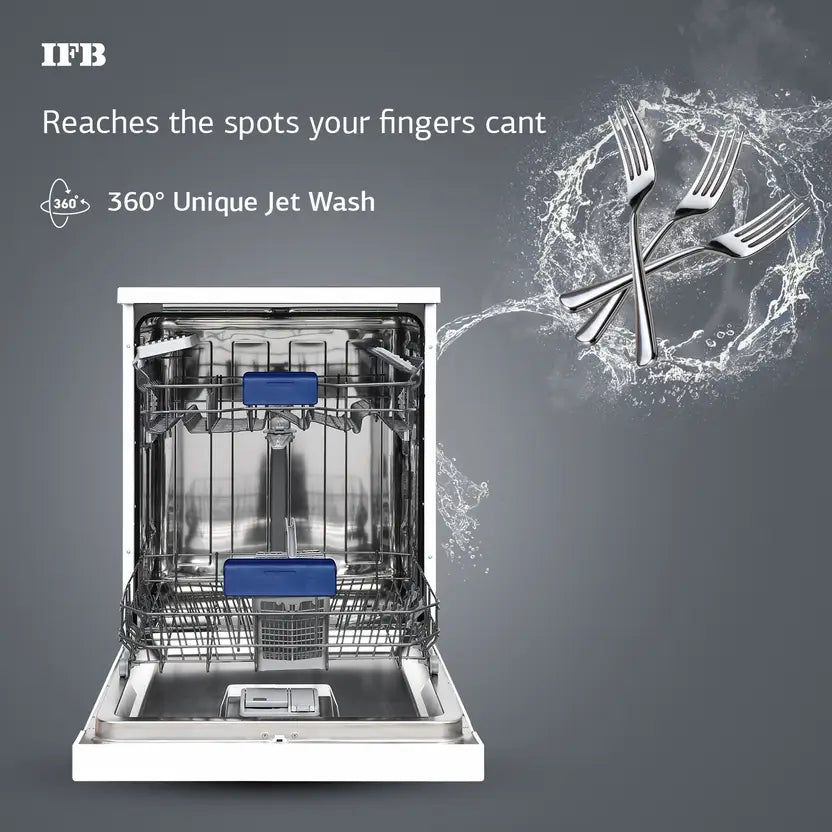 IFB 14 Place Settings with DeepClean Technology Freestanding Dishwasher (Neptune FX14, White)