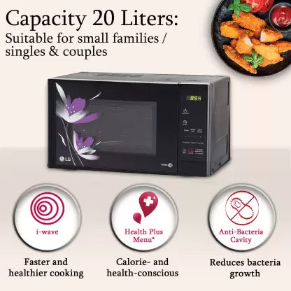 LG 28 L Convection Microwave Oven (MC2846BV, Black, Health Plus Menu, Indian Cuisine, Tandoor Se, Steam Clean & Stainless Steel Cavity)