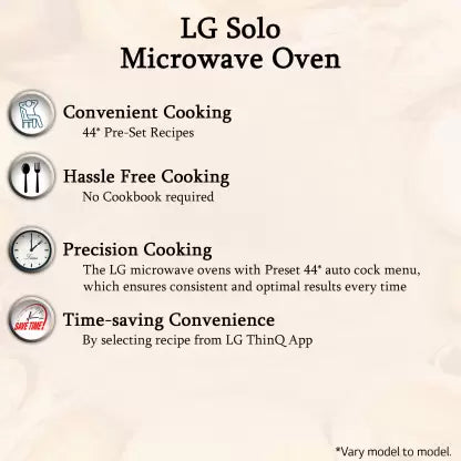 LG 28 L Convection Microwave Oven (MC2846BV, Black, Health Plus Menu, Indian Cuisine, Tandoor Se, Steam Clean & Stainless Steel Cavity)