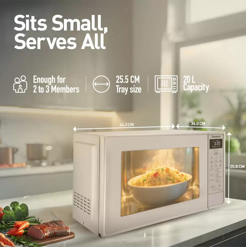 Panasonic 20L Solo Microwave Oven (NN-ST26JMFDG, Silver)