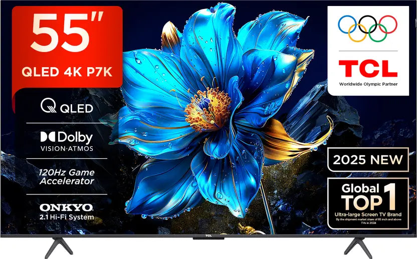 TCL P7K 139 cm (55 inch) QLED Ultra HD (4K) Smart Google TV (55P7K)