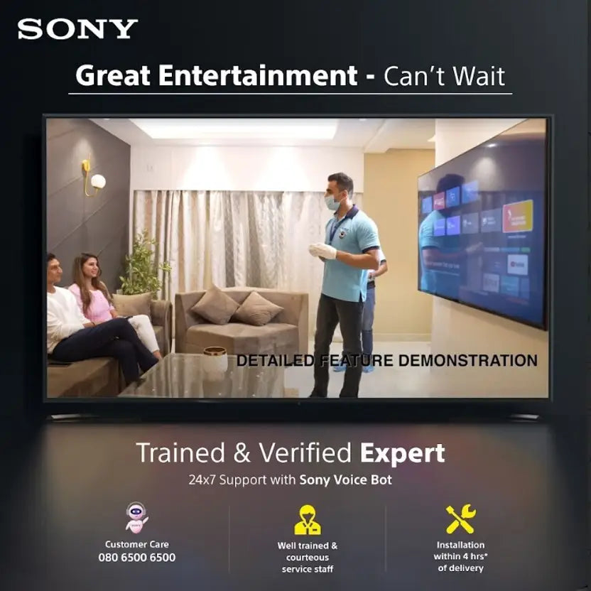Sony 164 cm (65 inches) BRAVIA 2 4K Ultra HD Smart LED Google TV K-65S25M2 (Black)