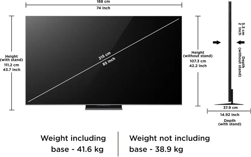 TCL 85C8K Television 85 Inch Smart TV 4K QD-Mini LED Colorful Quantum Crystal HDR 5000nits Gaming Google TV, 144Hz Native Refresh Rate, Audio by Bang & Olufsen, IMAX Enhanced, Game Master (2025 Model)
