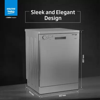 Voltas Beko by  A TATA Product DF14S3 Free Standing 14 Place Settings Dishwasher