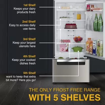 Whirlpool 235 L Frost Free Triple Door Refrigerator (Radiant Steel, FP 253D PROTTON ROY RADIANT STEEL(Z))