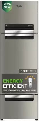 Whirlpool 235 L Frost Free Triple Door Refrigerator (Radiant Steel, FP 253D PROTTON ROY RADIANT STEEL(Z))