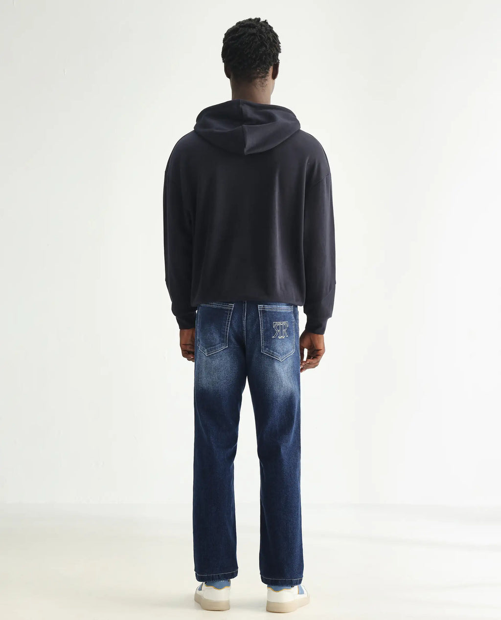 Rare Rabbit Men's Polin Blue Cotton Plain Morris Regular Fit Jeans