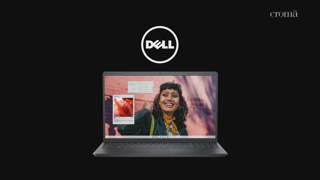 DELL DC 15250 Intel Core 3 Thin & Light Laptop (16GB, 512GB SSD, Windows 11, 15.6 inch Full HD Display, MS Office Home 2024, Carbon Black, 1.66 KG)