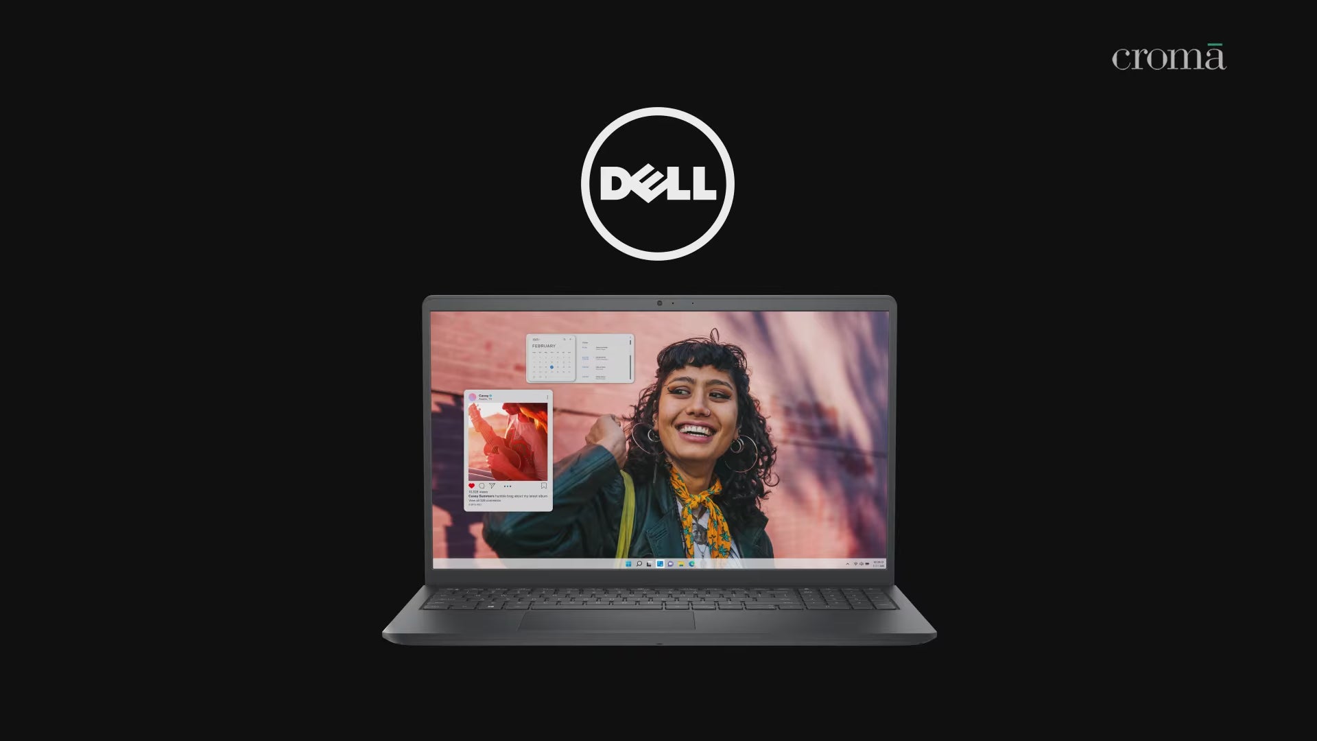 DELL DC 15250 Intel Core 3 Thin & Light Laptop (16GB, 512GB SSD, Windows 11, 15.6 inch Full HD Display, MS Office Home 2024, Carbon Black, 1.66 KG)
