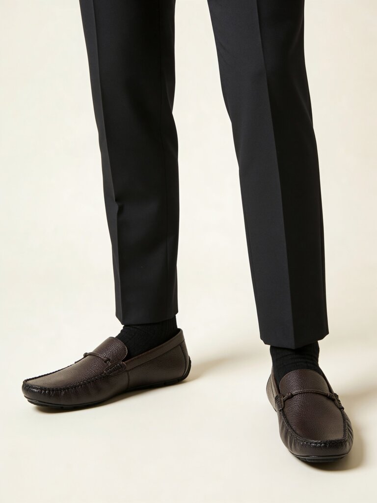 SOLEPLAY Dark Brown Solid Leather Loafers