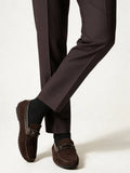 SOLEPLAY Dark Brown Suede Braided-Detail Leather Loafers