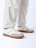 SOLEPLAY White Suede-Detail Lace-Up Sneakers