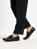 SOLEPLAY Black Solid Leather Loafers