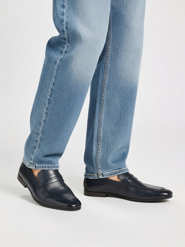 SOLEPLAY Black Penny Leather Loafers