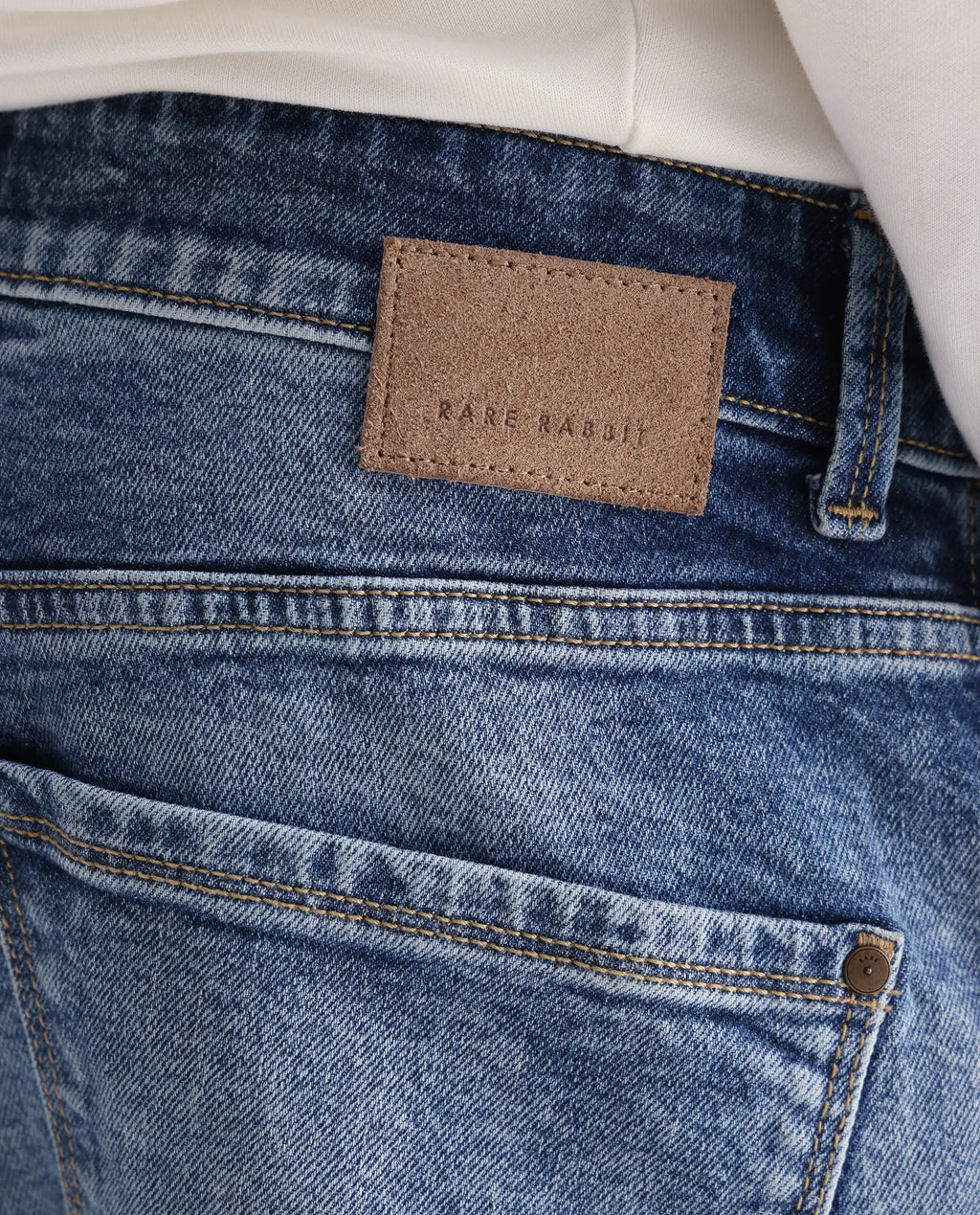Rare Rabbit Men's Rapos Light Blue Cotton Blend Plain Morris Regular Fit Jeans