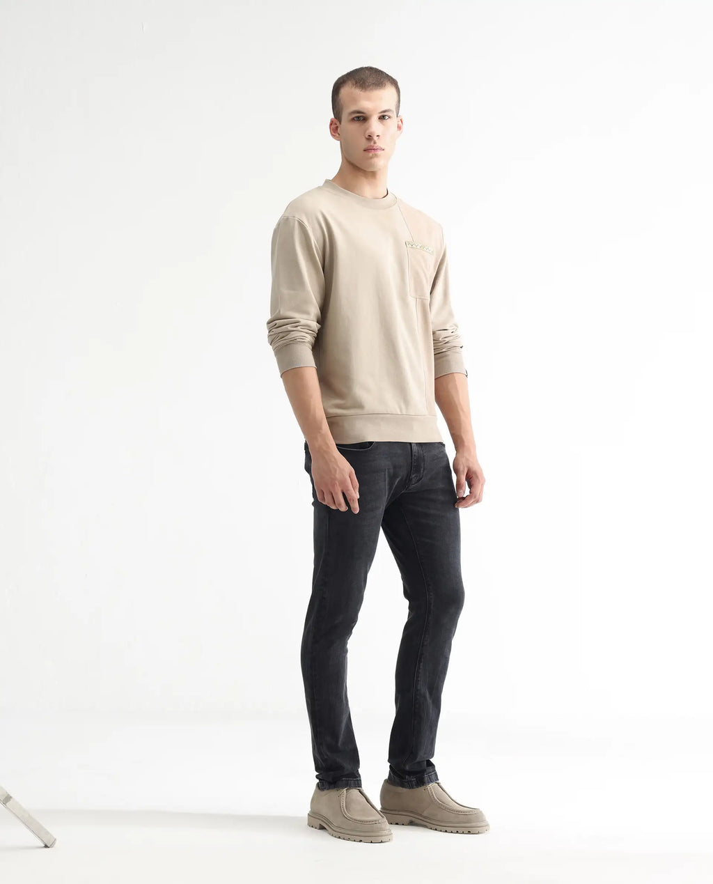 Rare Rabbit Men's Reney Black Cotton Plain Hawk Slim Fit Jeans