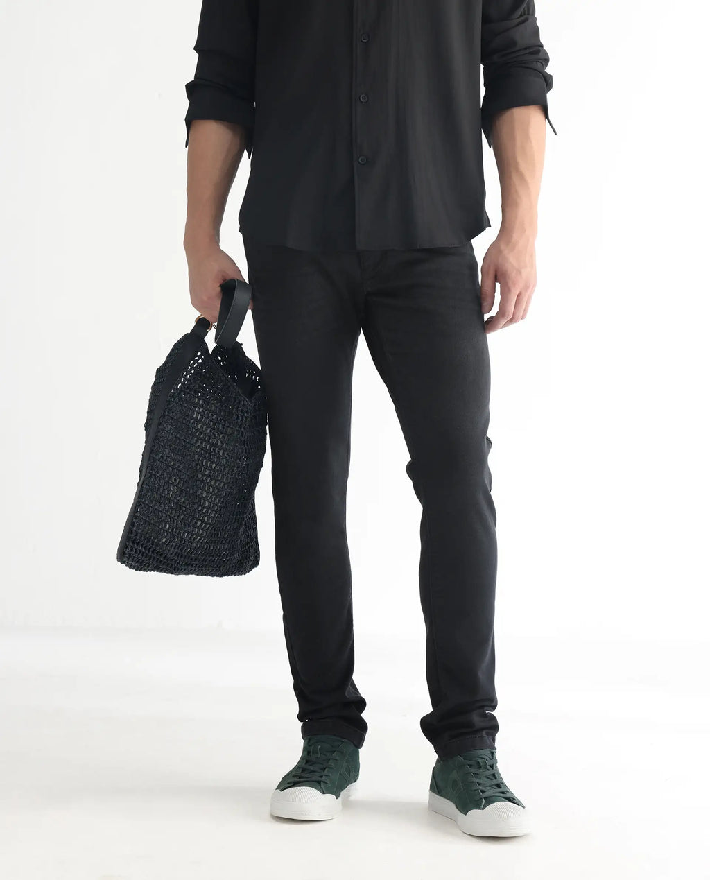 Rare Rabbit Men's Riom Dark Grey Cotton Plain Hawk Slim Fit Jeans