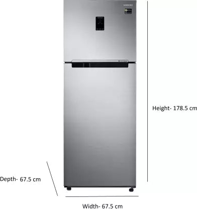 Samsung 385L 2 Star Inverter Frost-Free Convertible 5 In 1 Double Door Refrigerator (RT42C5532S8/HL,Elegant Inox 2023 Model)