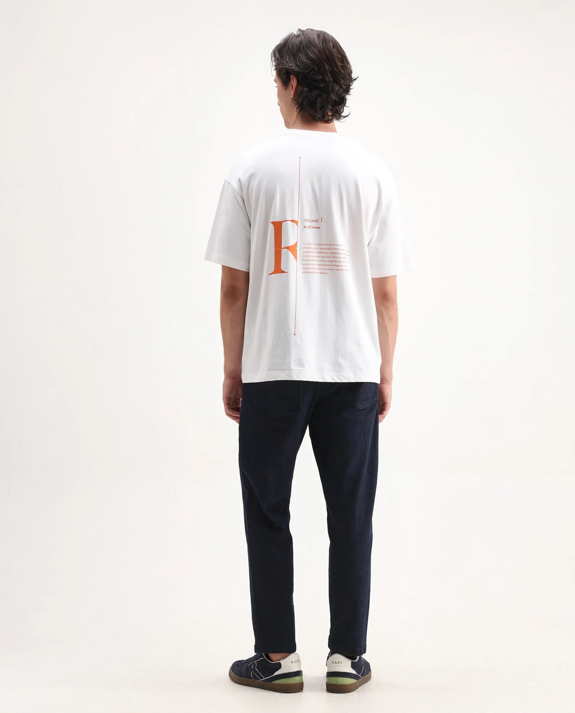 Rare Rabbit Men's Sam Dark Blue Cotton Plain Kurt Carrot Fit Jeans