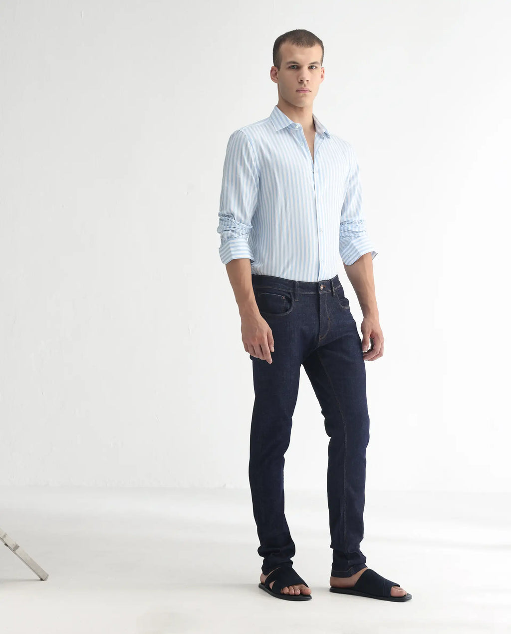 Rare Rabbit Men's Toledo Navy Cotton Plain Hawk Slim Fit Jeans