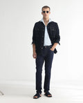 Rare Rabbit Men's Toledo Navy Cotton Plain Hawk Slim Fit Jeans