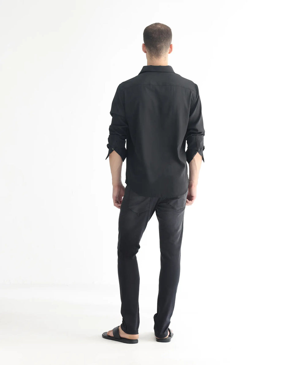 Rare Rabbit Men's Tours Black Cotton Plain Hawk Slim Fit Jeans
