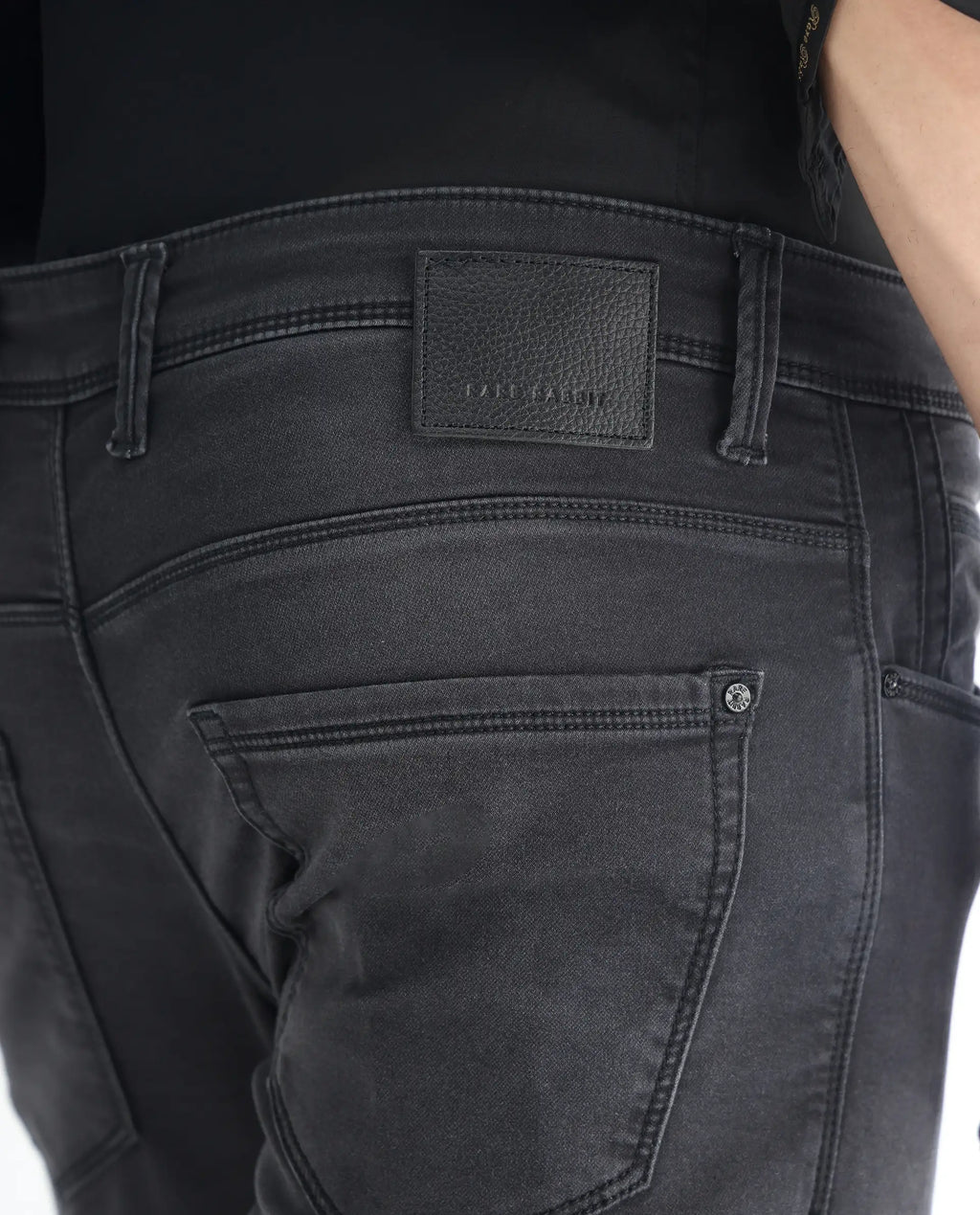 Rare Rabbit Men's Tours Black Cotton Plain Hawk Slim Fit Jeans