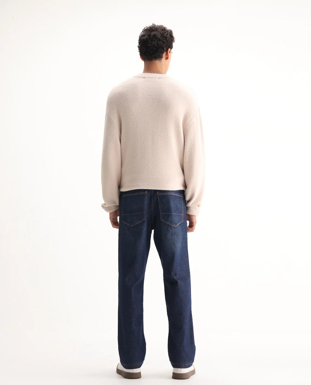 Rare Rabbit Men's Traingle Blue Cotton Blend Plain Morris Regular Fit Jeans