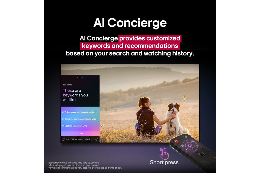 LG 164 cm (65) 4K UHD AI TV (UA8300), AI Processor Gen8, FILMMAKER MODE ™, with Dolby Atmos 2025