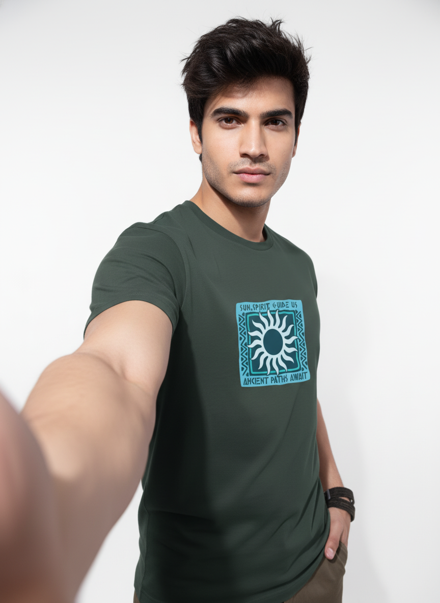 Men Cotton Tribal T-Shirt