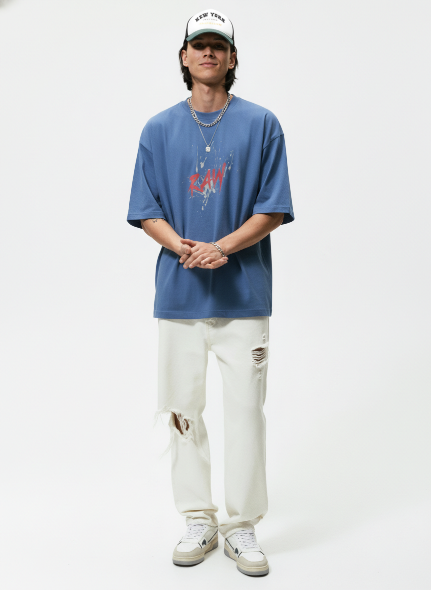 Men Oversized Cotton Printed T-Shirt