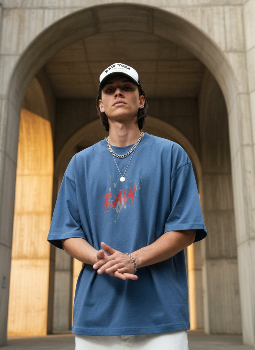 Men Oversized Cotton Printed T-Shirt