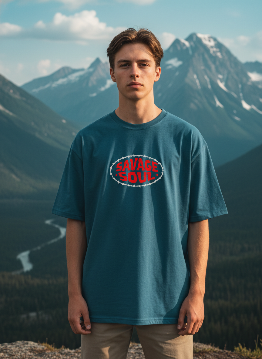 Men Oversized Cotton Printed T-Shirt
