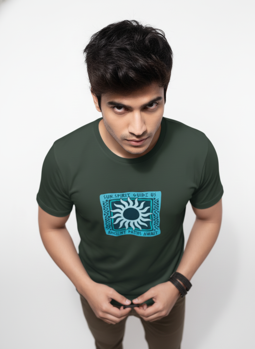 Men Cotton Tribal T-Shirt