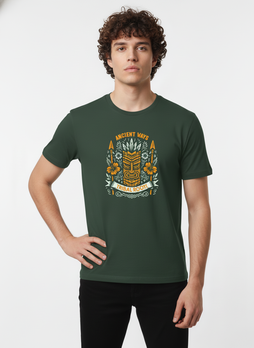Men Cotton Tribal T-Shirt