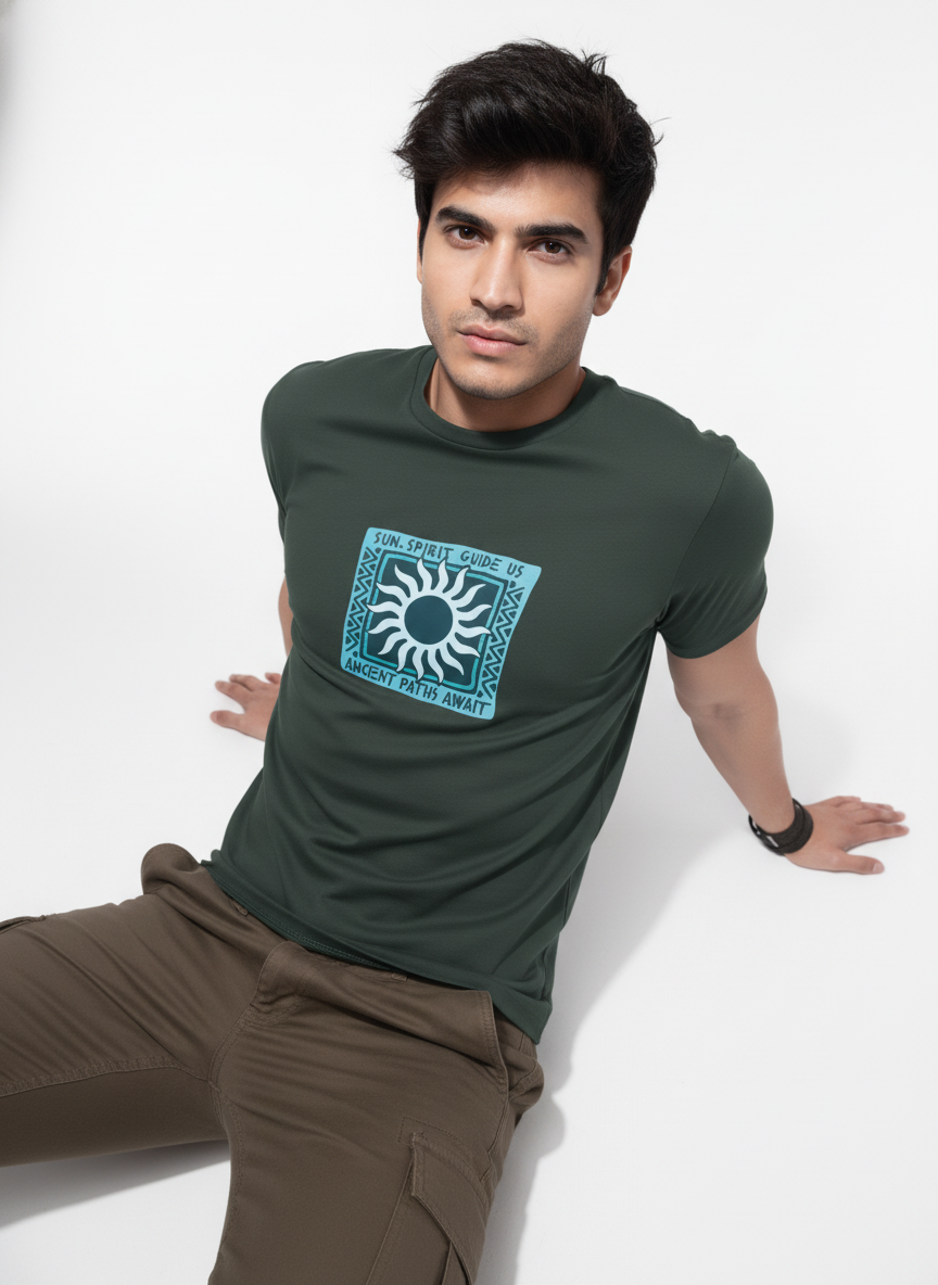 Men Cotton Tribal T-Shirt
