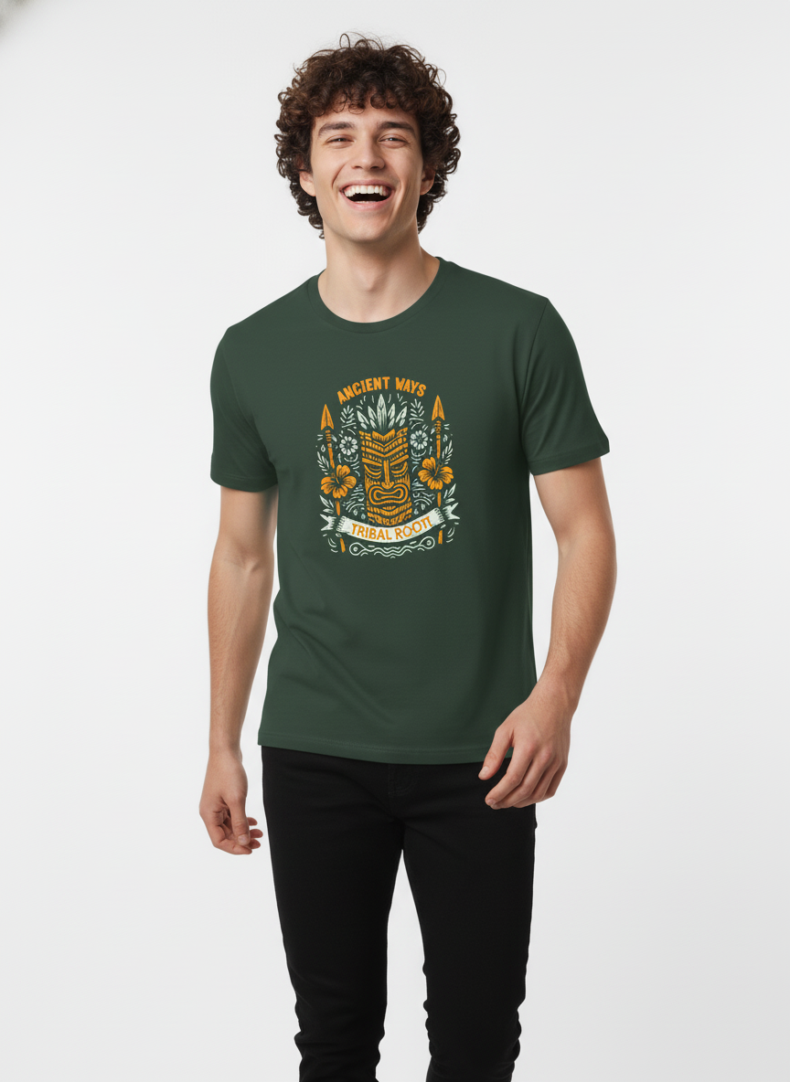 Men Cotton Tribal T-Shirt