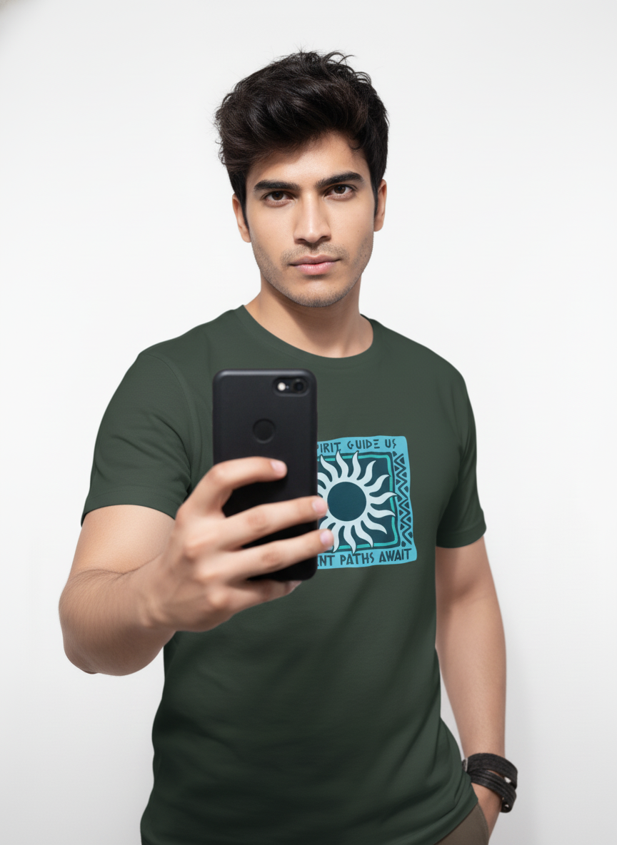 Men Cotton Tribal T-Shirt