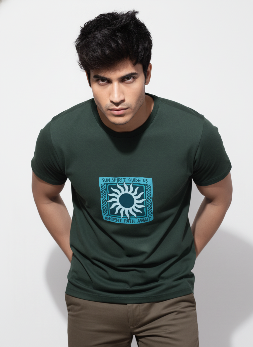 Men Cotton Tribal T-Shirt