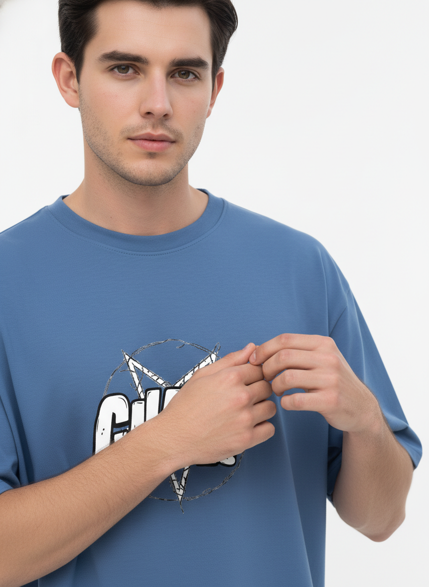 Men Oversized Cotton Printed T-Shirt