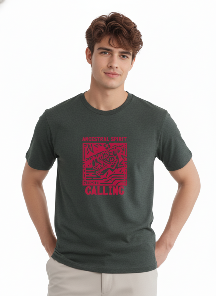 Men Cotton Tribal T-Shirt