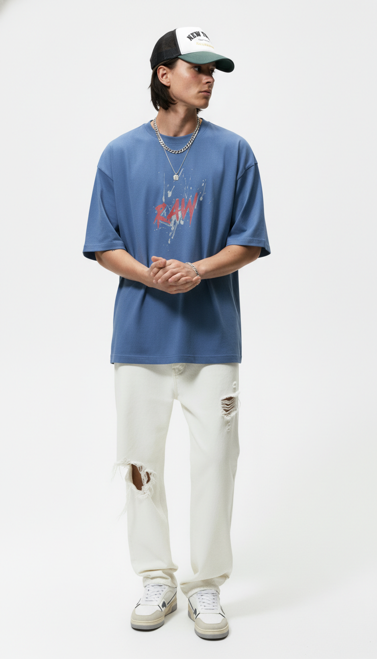 Men Oversized Cotton Printed T-Shirt