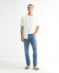 Rare Rabbit Men's Widz Light Blue Cotton Plain Hawk Slim Fit Jeans