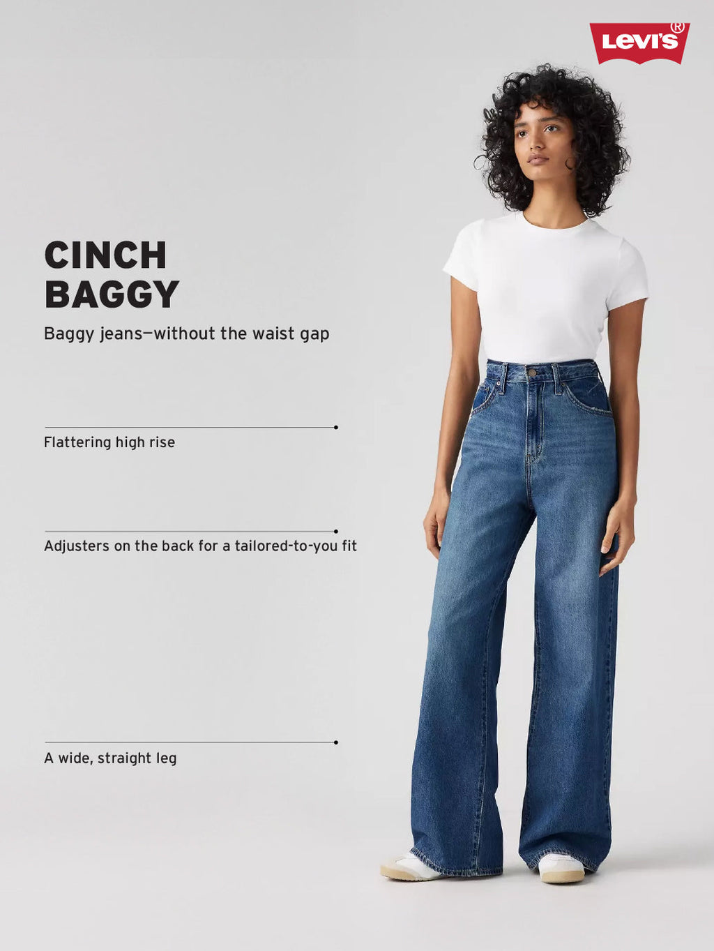 Women's Cinch Ribcage Wide Leg Fit High Rise Jeans