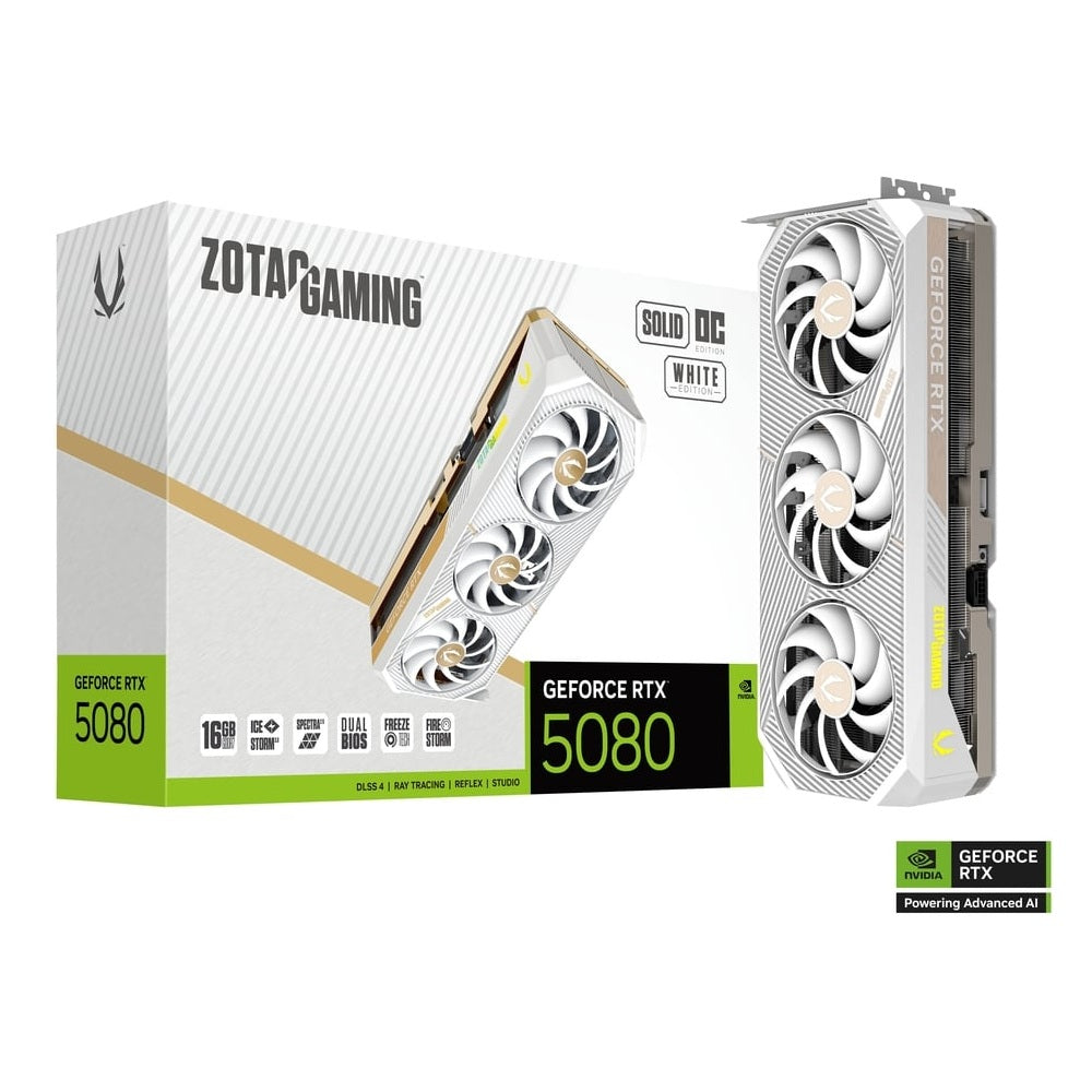ZOTAC GAMING GeForce RTX 5080 Solid OC White 16GB Nvidia Graphic Card